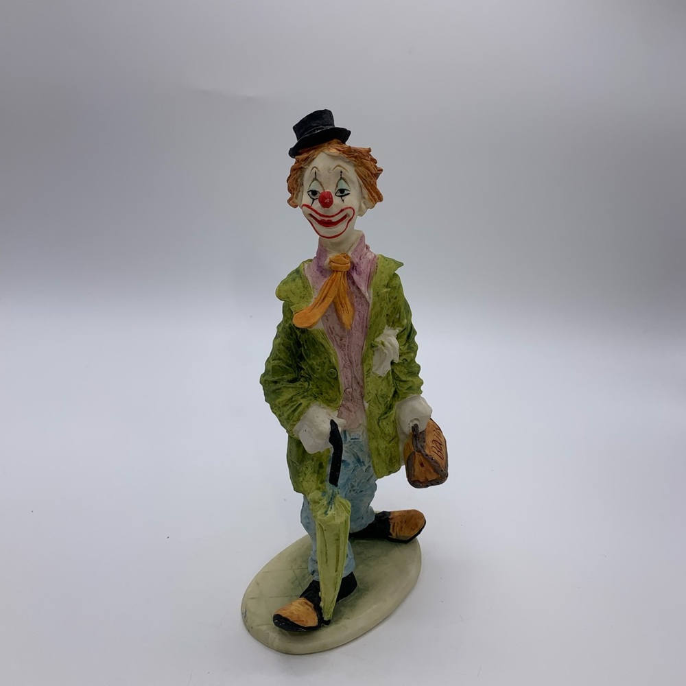 Ceramic Morelia Banker Clown Figurine Sculpture 9-1/2” Vintage